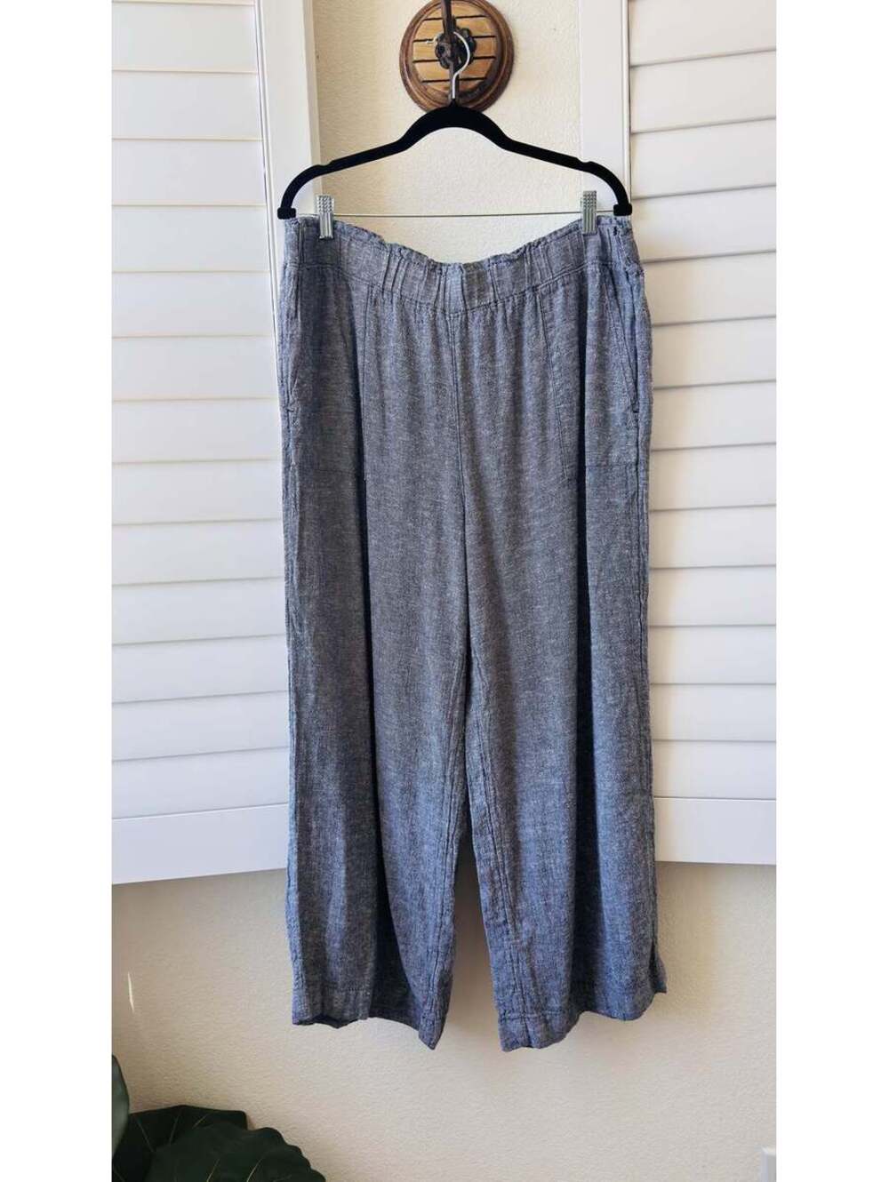 Time and Tru Navy Linen Blend Wide Leg Pants - Size XL